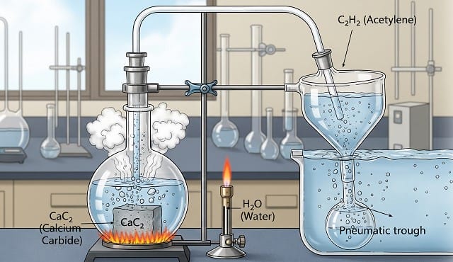 Minh họa quy trình điều chế Ankin trong phòng thí nghiệm