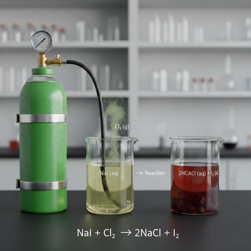 Phương trình NaI + Cl₂ → 2NaCl + I₂