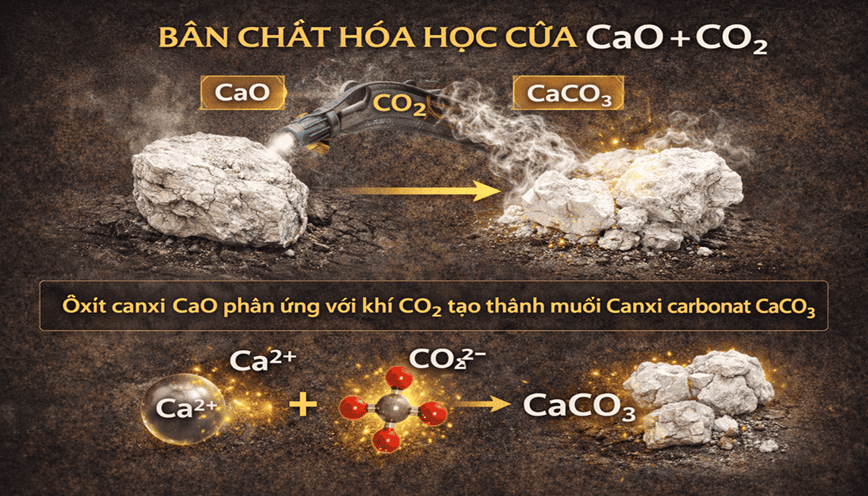 Bản chất hóa học của phản ứng tạo ra đá vôi CaO + CO2