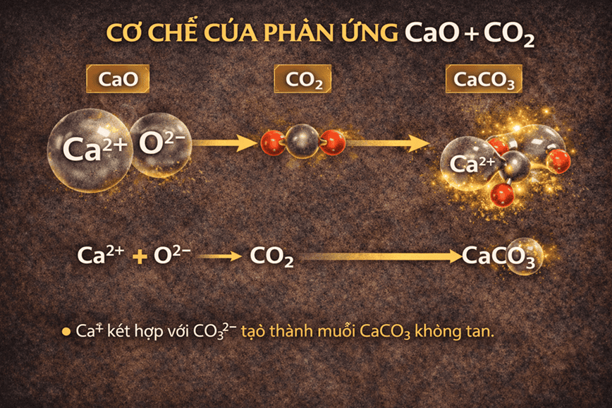Bản chất và cơ chế của phản ứng CaO + CO2