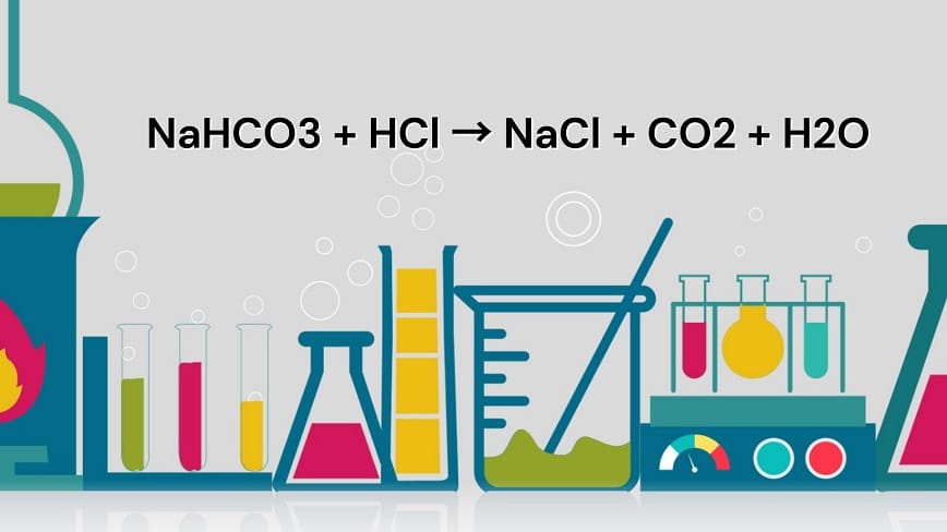 Sau phản ứng thu được các sản phẩm NaCl, CO2 và H2O