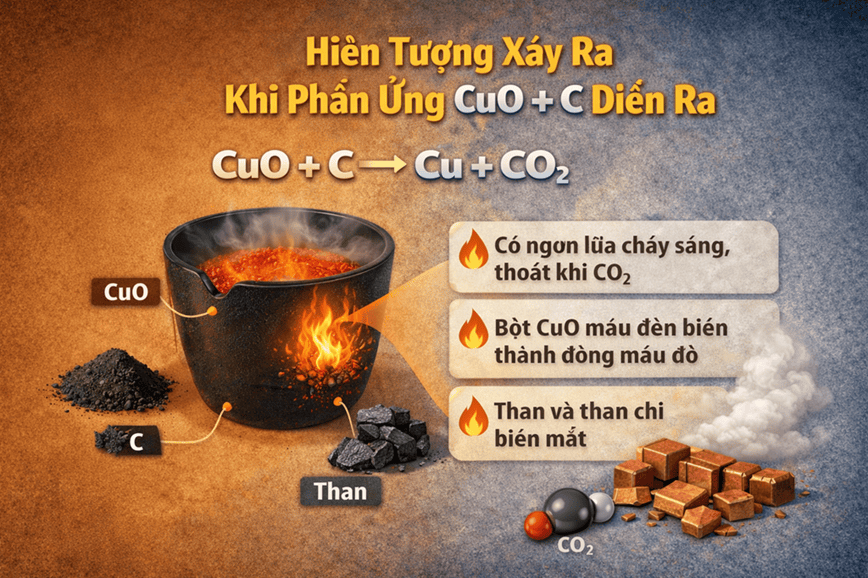 Những hiện tượng bạn sẽ nhìn thấy được khi phản ứng diễn ra