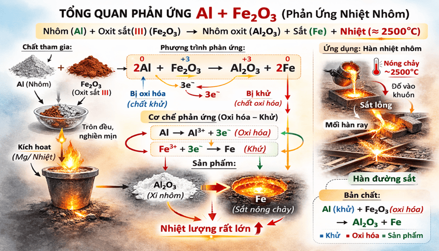 Bản chất oxi hóa khử khi nhôm gặp sắt oxit thực tế