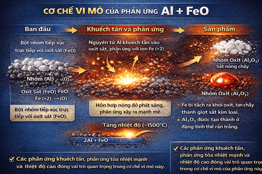 Đánh giá cơ chế vi mô của phản ứng thấy khuếch tán và tỏa nhiệt