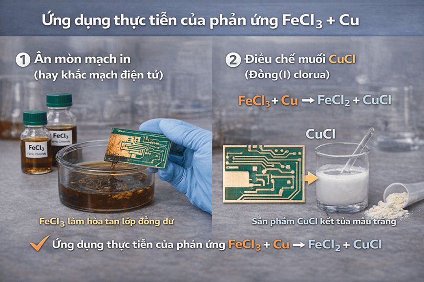 Mách bạn những ứng dụng thiết thực của phản ứng FeCl3 + Cu