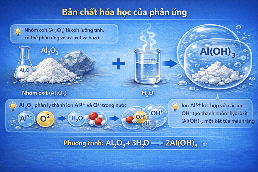 Thực tế bản chất hóa học của phản ứng Al₂O₃ + H₂O chuẩn
