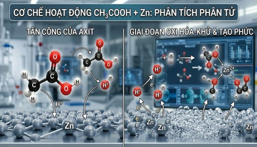 Cơ chế hoạt động CH3COOH + Zn