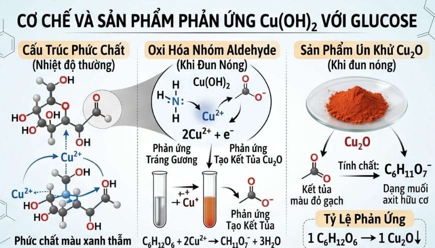 Đun nóng dung dịch để glucozơ thể hiện tính khử mạnh hơn
