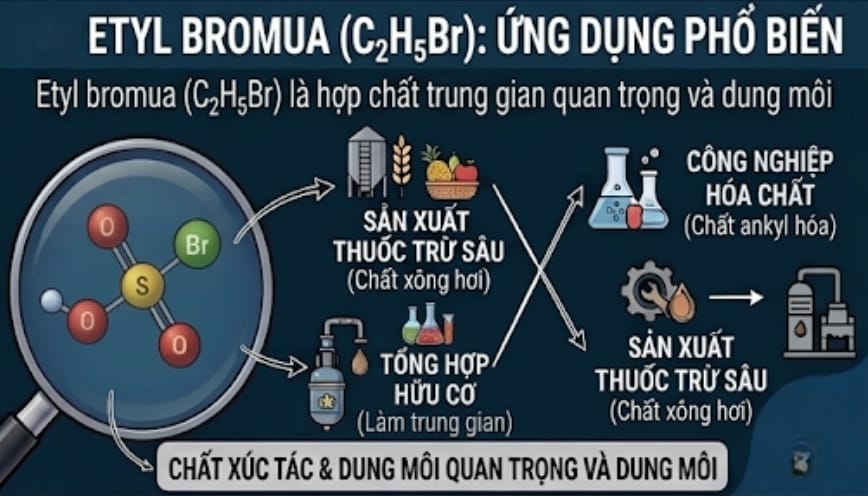 Etyl bromua được ứng dụng phổ biến trong nhiều lĩnh vực
