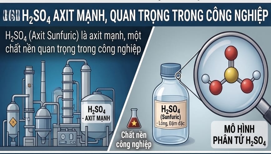 H2SO4 là axit mạnh, đóng vai trò quan trọng trong công nghiệp