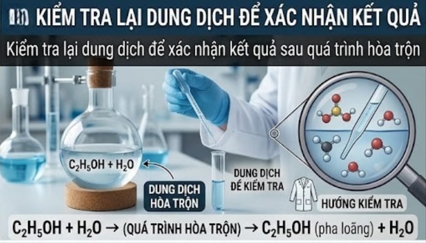 Kiểm tra lại dung dịch để xác nhận kết quả