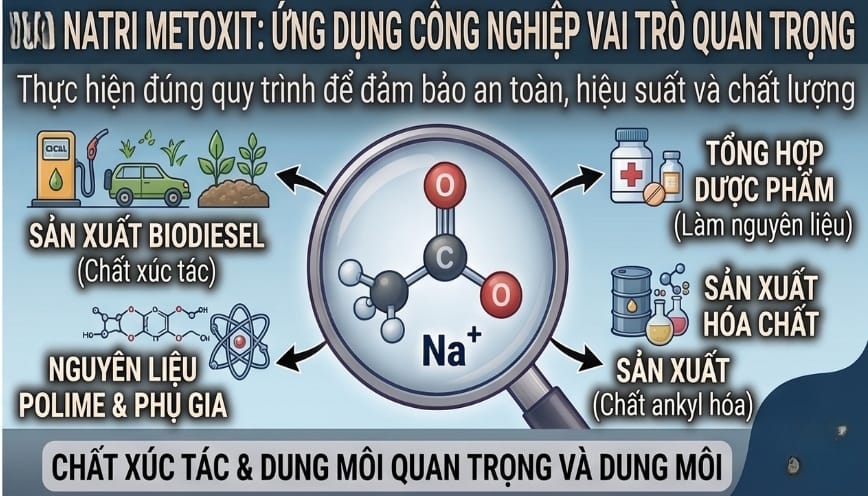 Natri metoxit đóng vai trò quan trọng trong công nghiệp