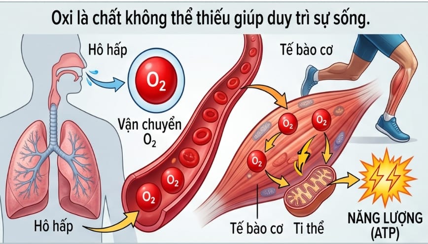 Oxi là chất không thể thiếu giúp duy trì sự sống