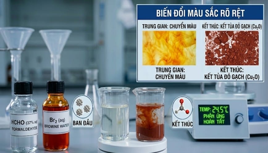 Phản ứng diễn ra có sự thay đổi màu sắc rõ rệt