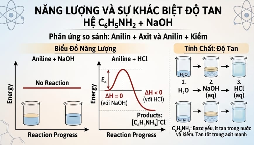 Phản ứng giữa C6H5NH2 và NaOH được dùng trong kỹ thuật chiết tách