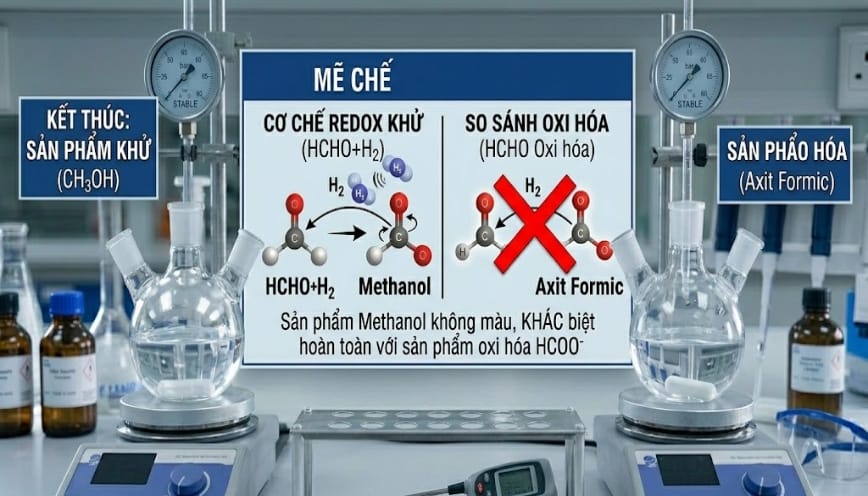 Quá trình khử -CHO là bước trung tâm của phản ứng