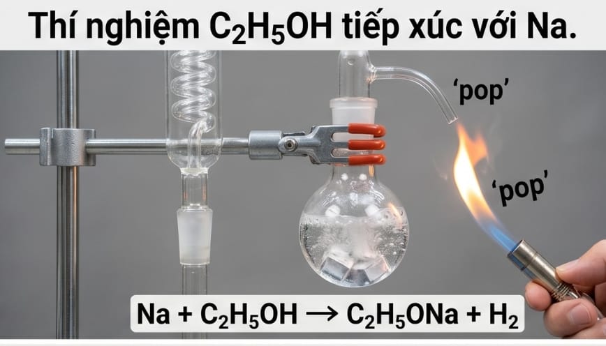 Quá trình thực hiện thí nghiệm C2H5OH tiếp xúc với Na