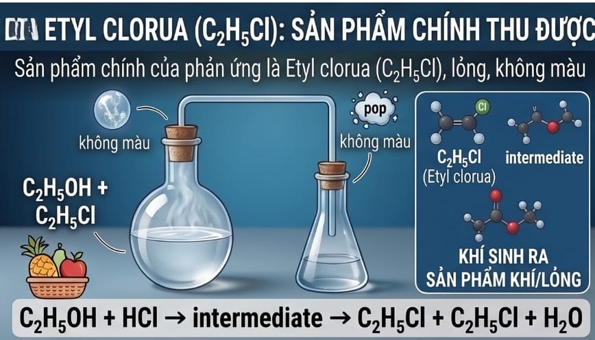 Sản phẩm chính thu được là etyl clorua (C2H5Cl)