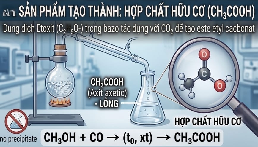 Sản phẩm tạo thành là một hợp chất hữu cơ