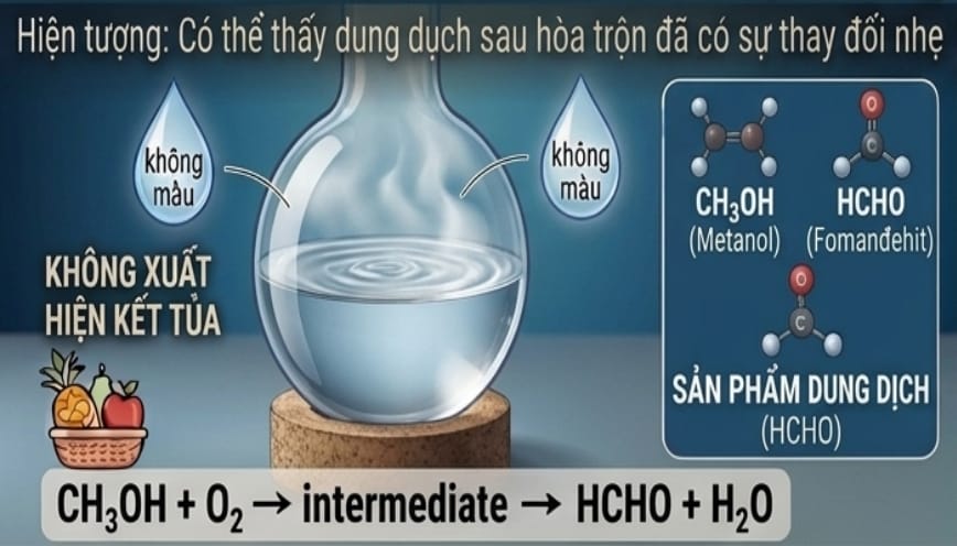 Sản phẩm thu được sau quá trình là formaldehyde (HCHO)