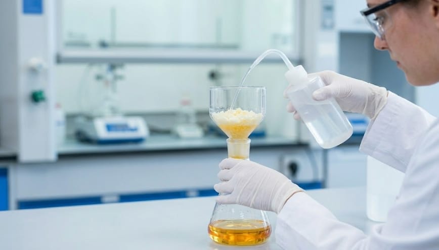 Cần đeo đầy đủ đồ dùng bảo hộ khi thực hành với hóa chất