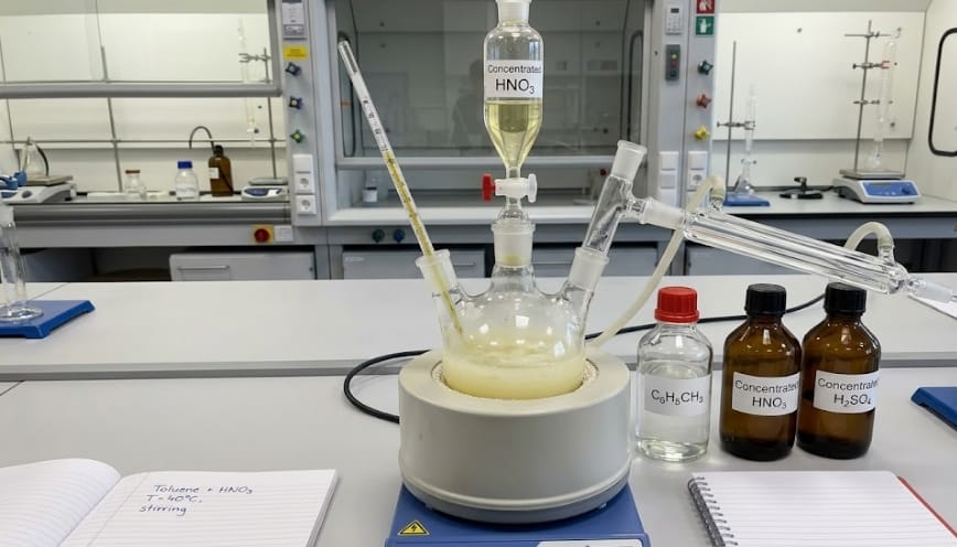 Quá trình tiến hành thí nghiệm nitration